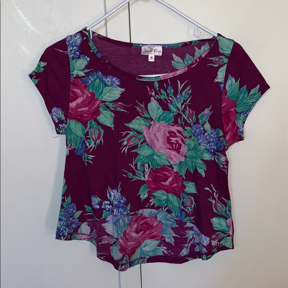 Floral Print Crop Top Shirt